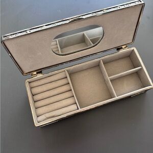Velvet Lined Jewelry Organizer Box in Taupe
